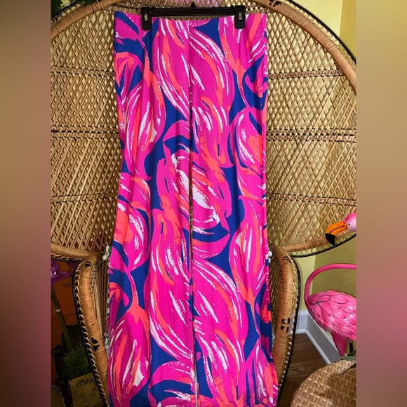 Lilly Pulitzer Georgia May Palazzo Pants Size L Blume Plume - Picture 10 of 10
